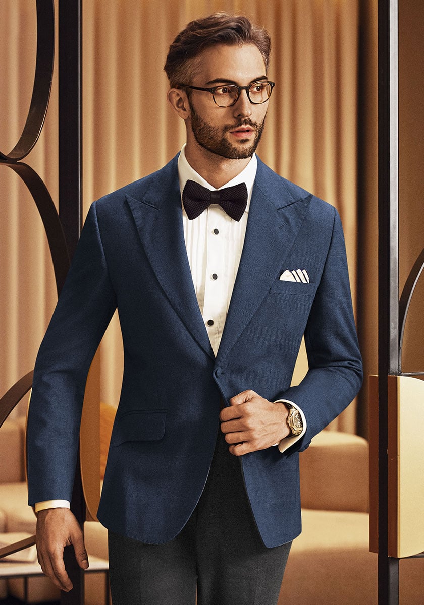 Adrien Lahoussaye in a dinner jacket and bow tie